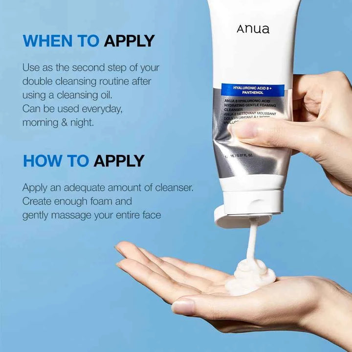 Anua, 8 Hyaluronic Acid Hydrating Gentle Foaming Cleanser (150ml)