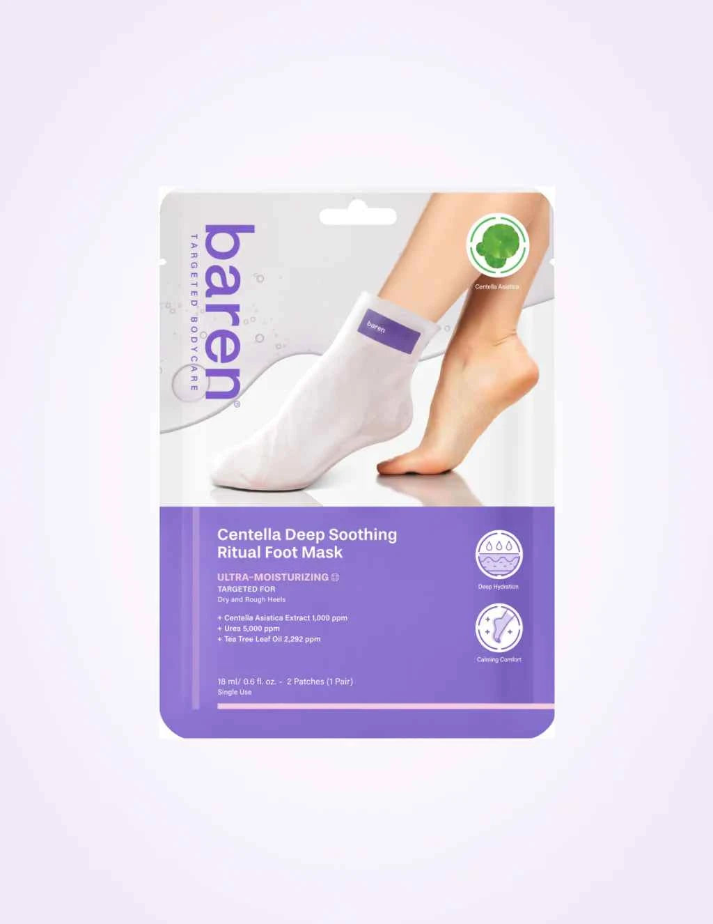 Baren, Centella Deep Soothing Ritual Foot Mask (3x18ml)