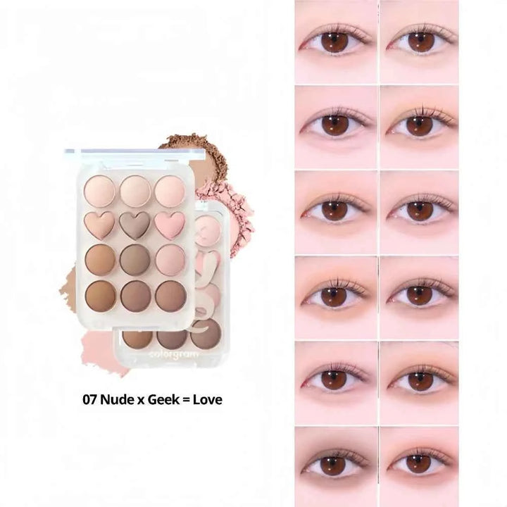 Colorgram, Pin Point Eyeshadow Palette 07 Nude+Geek