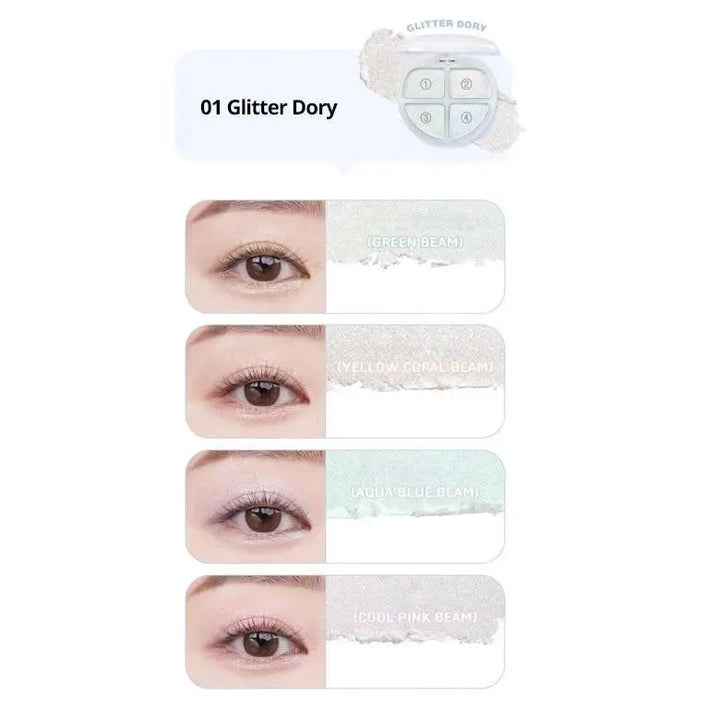 Colorgram, Tintin Dory Eyeshadow Palette #1 Glitter Dory