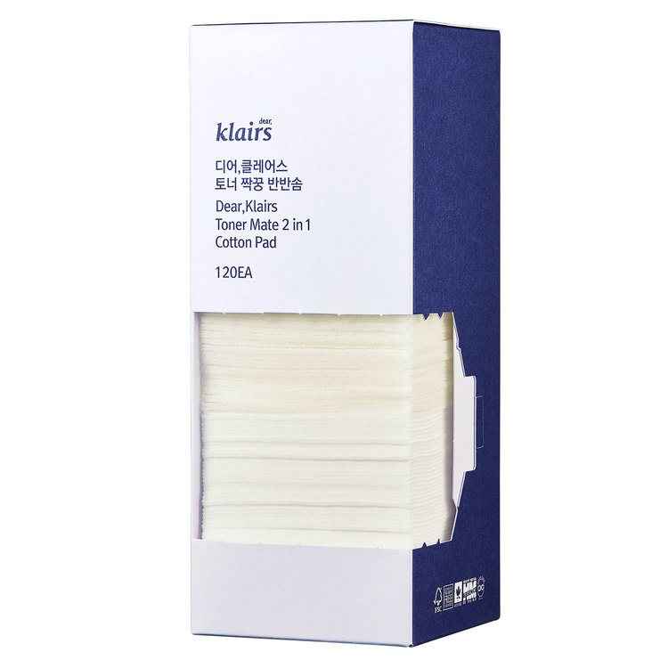 Dear, Klairs, Toner Mate 2in1 Cotton Pad (120stk)