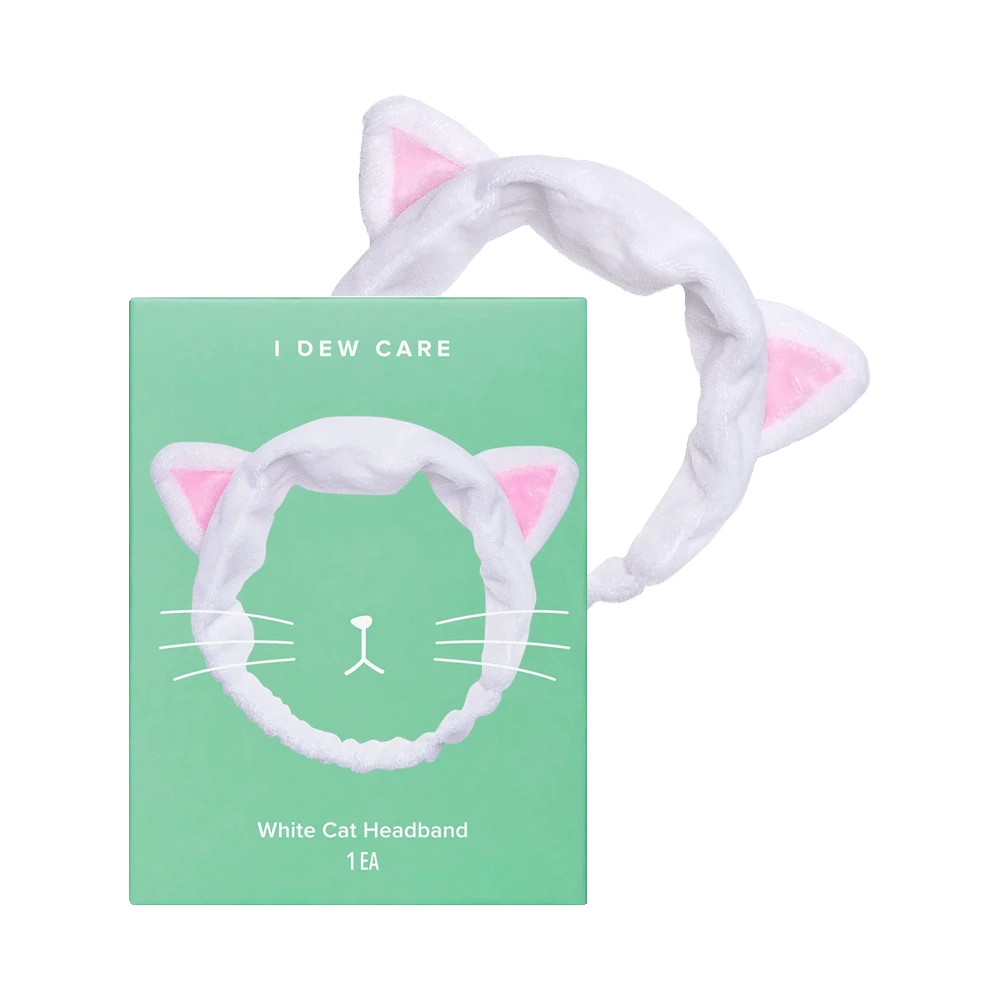 I Dew Care, White Cat Headband