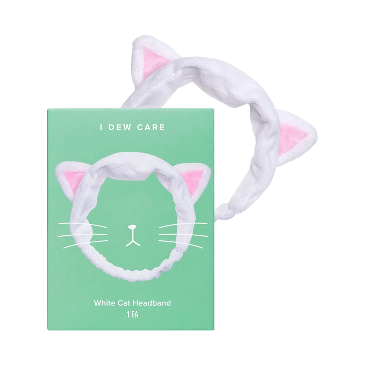 I Dew Care, White Cat Headband