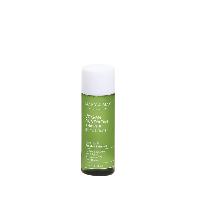Mary&May, Vegan Cica Tea Tree AHA PHA Toner (30ml)
