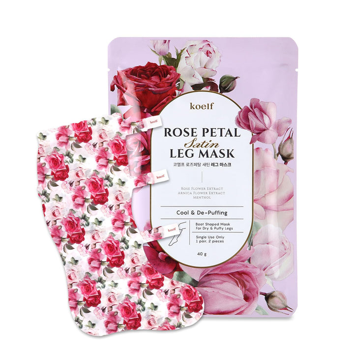 Petitfee, Rose Petal Satin Leg Mask (1par)