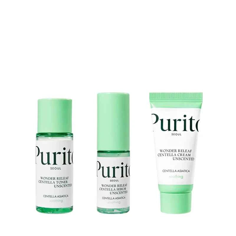 Purito SEOUL, Wonder Releaf Centella Mini Kit Unscented (1x30, 2x15ml)