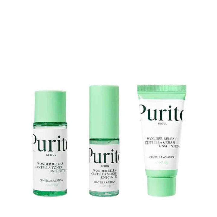 Purito SEOUL, Wonder Releaf Centella Mini Kit Unscented (1x30, 2x15ml)
