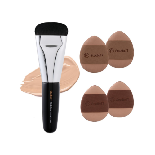STUDIO 17, Skinfit Makeup Kit (4 Puff & Foundation Brush)