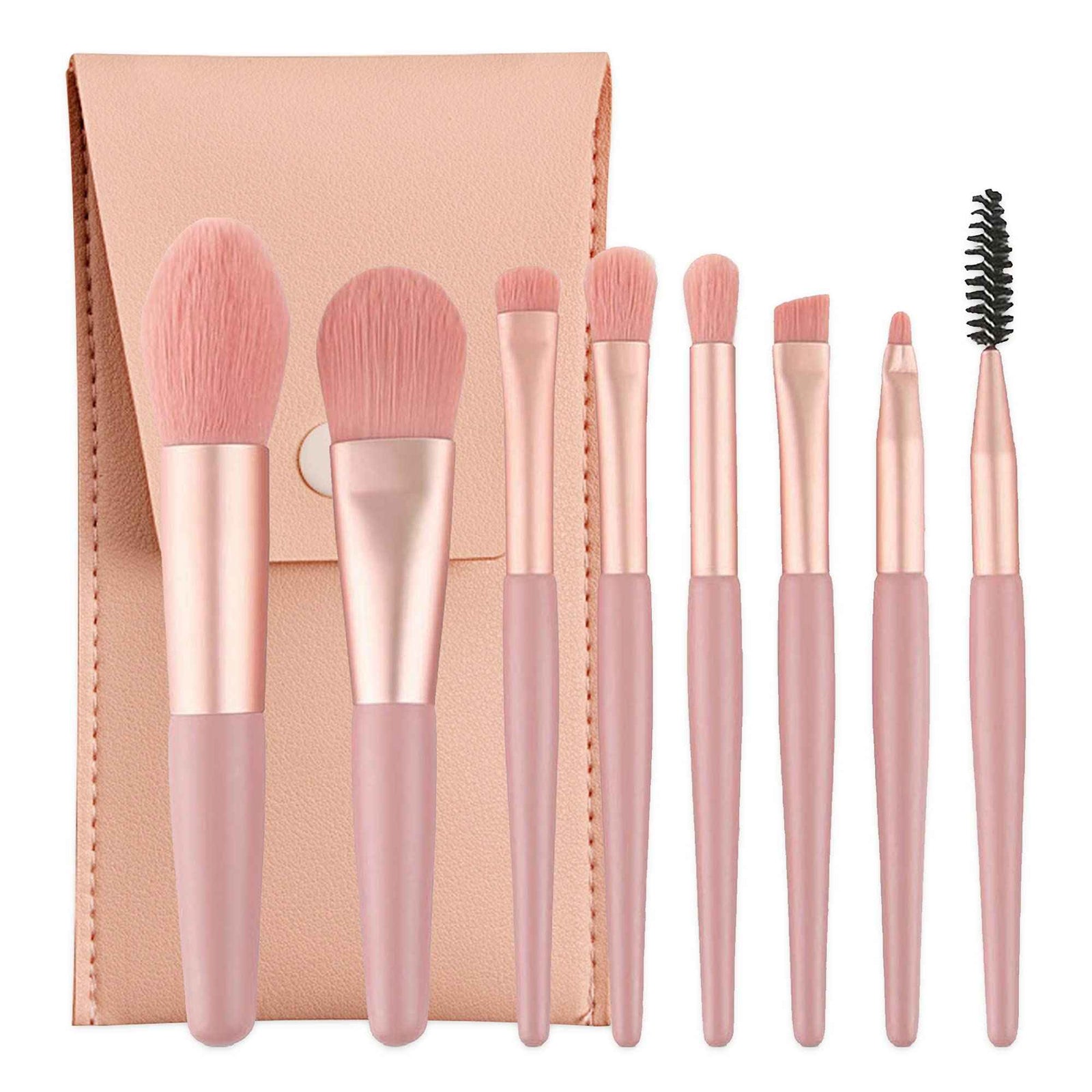 Xixi, Makeup Brush Set, Dark Pink (8pensler)