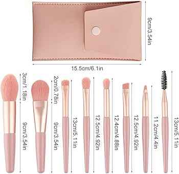 Xixi, Makeup Brush Set, Dark Pink (8pensler)