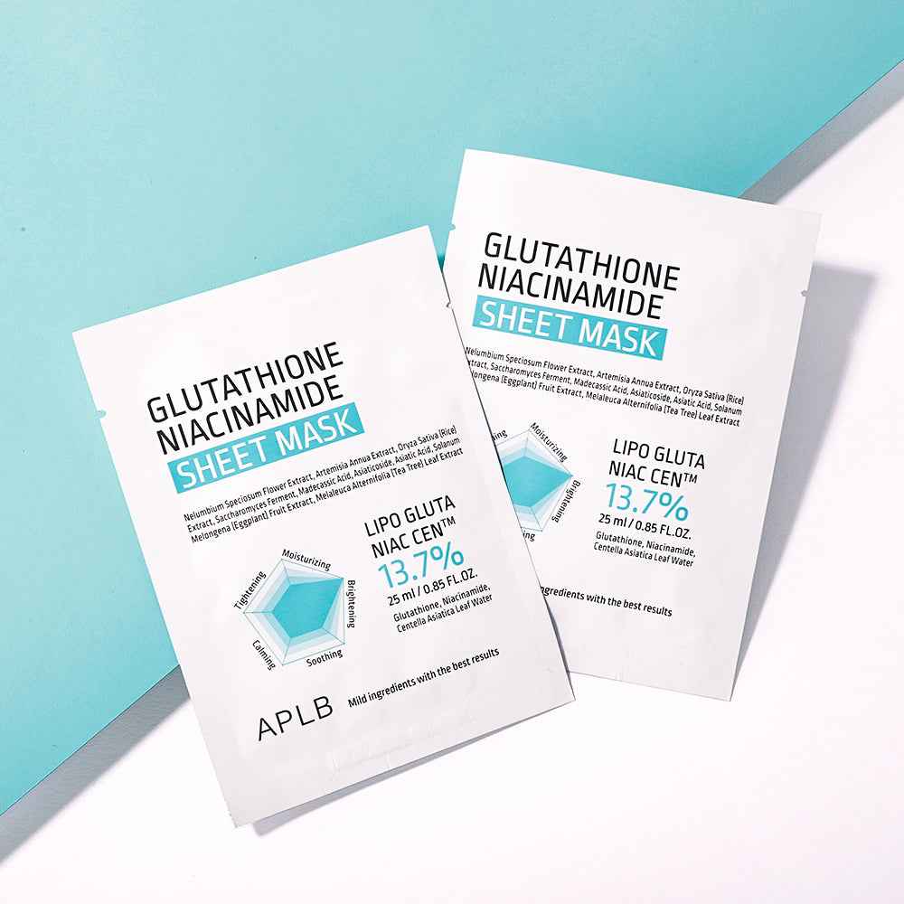 APLB, glutathione niacinamide sheet mask 25ml