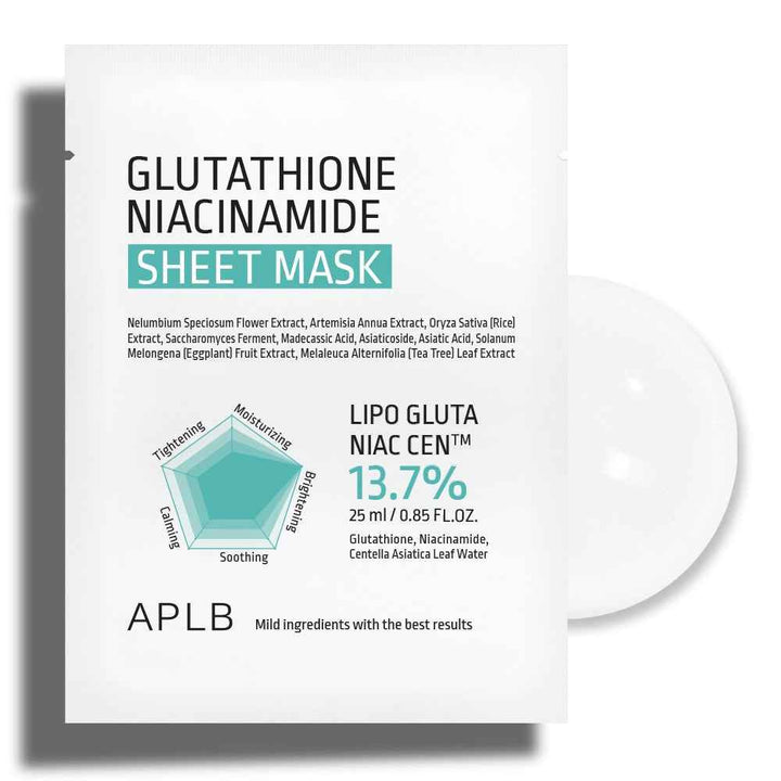 APLB, glutathione niacinamide sheet mask 25ml