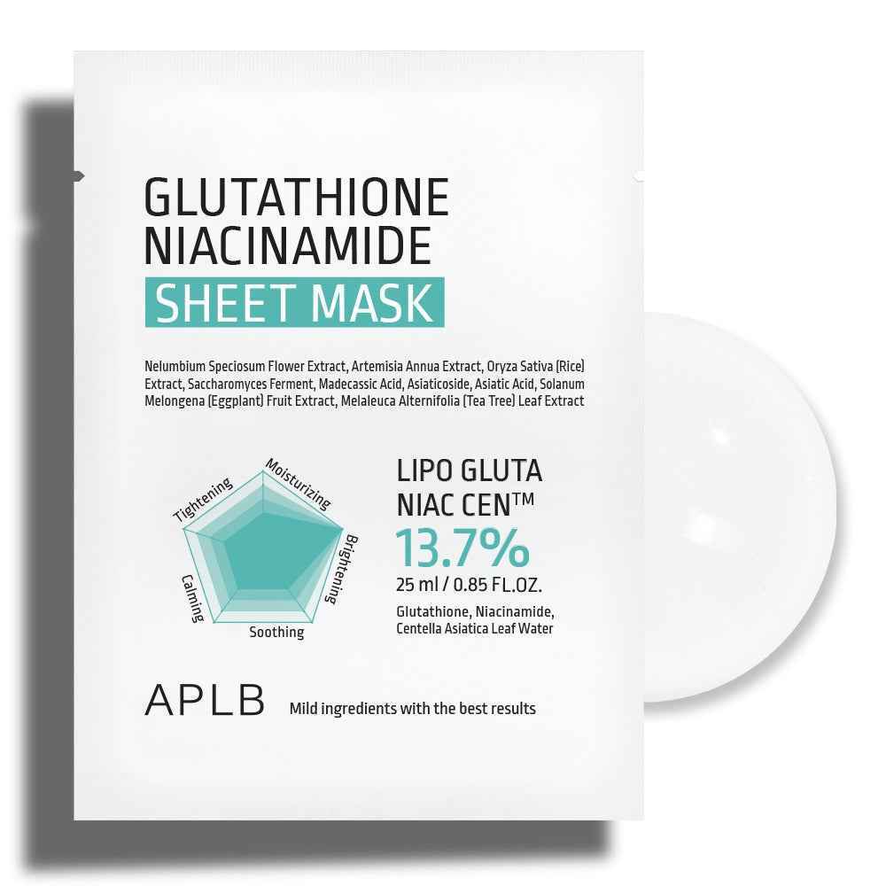 🎁 APLB, glutathione niacinamide sheet mask 25ml (100% off)